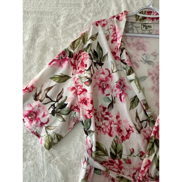 Show Me Your Mumu Floral Robe with Belt One Size Womens - Picture 3 of 7
